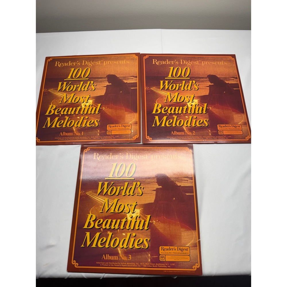 Readers Digest 100 Worlds Most Beautiful Melodies Vinyl 3 LP Set RCA 1986